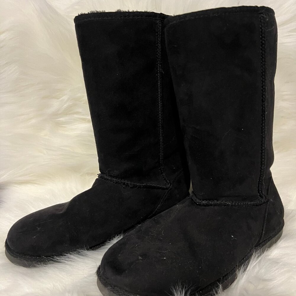 Black Faux Fur Boots
